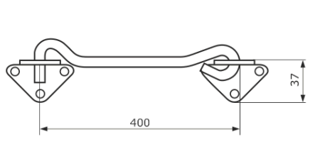 Крючок прутковый 400мм черный (Балаково) DOMART; 11614824